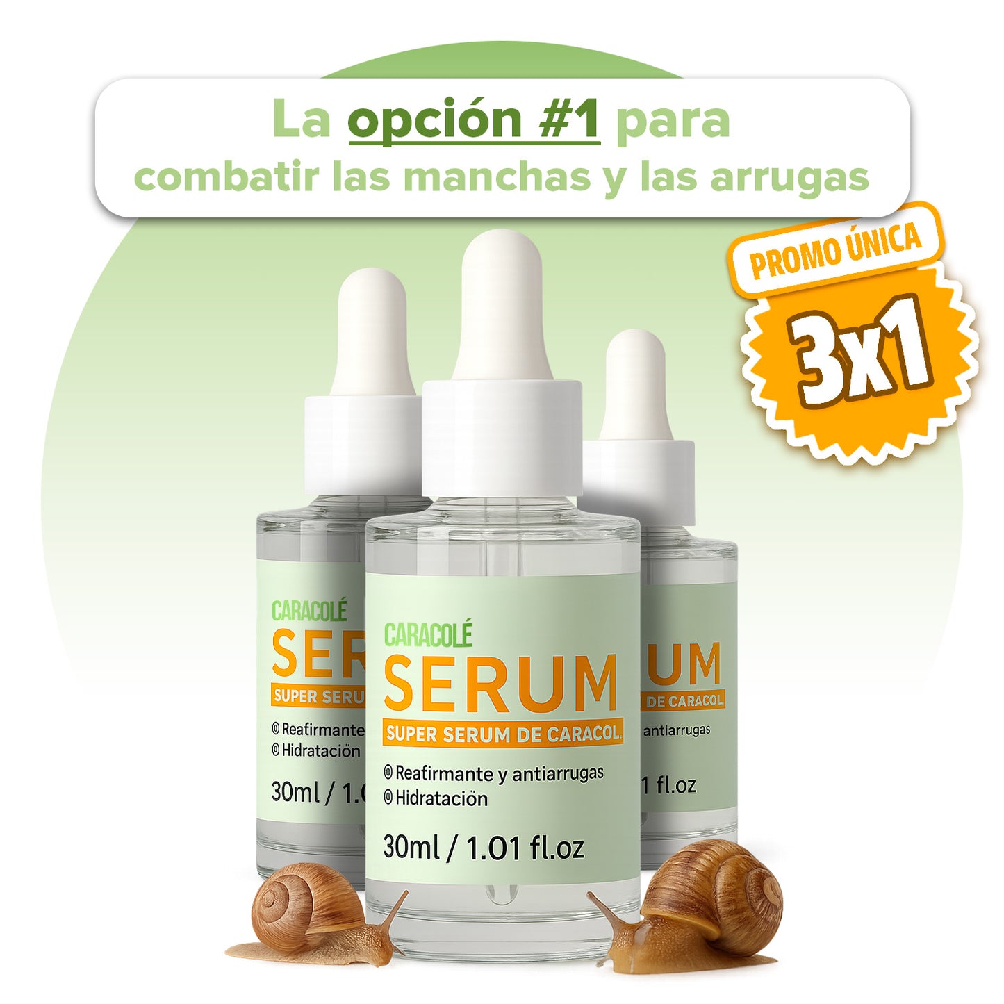 3x1 SERUM FACIAL DE CARACOL ANTIARRUGAS