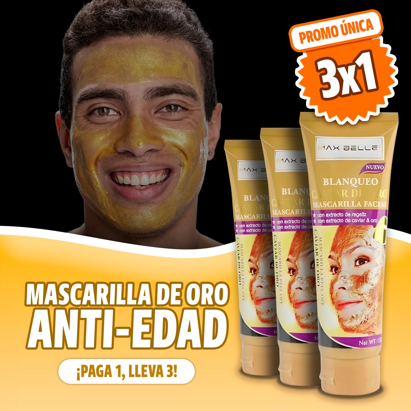 3x1 MASCARILLA DE ORO ANTI-EDAD