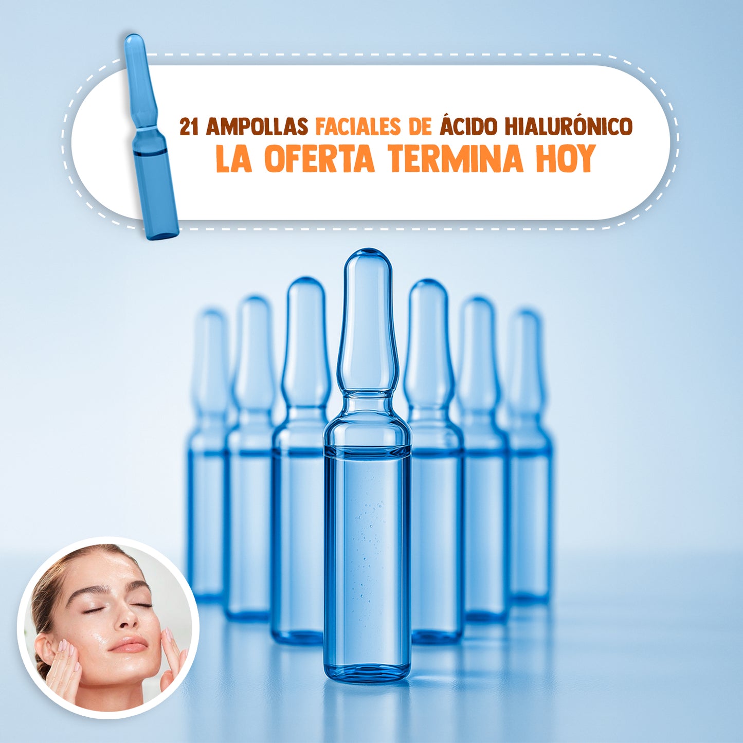 PACK DE 21 AMPOLLAS FACIALES DE ÁCIDO HIALURÓNICO