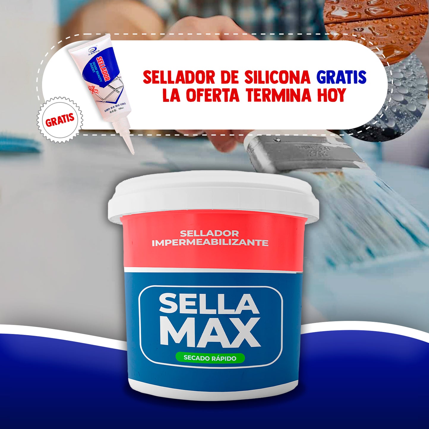 SELLADOR IMPERMEABILIZANTE + SELLADOR DE SILICONA BLANCA DE REGALO