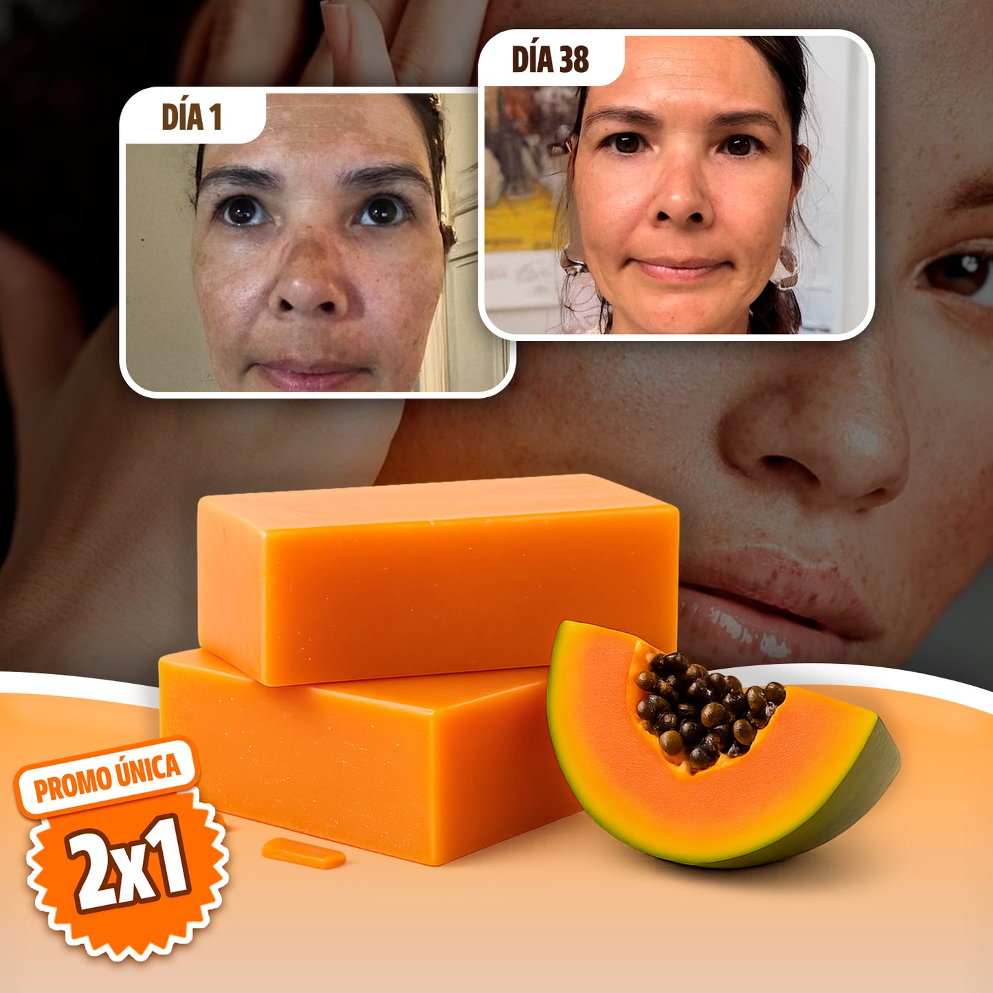 2x1 JABÓN DE PAPAYA CON VITAMINA-C