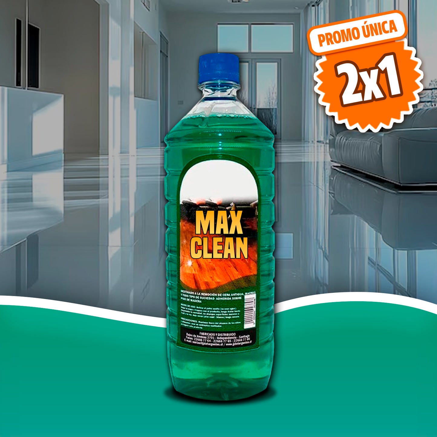 2x1 MAX CLEAN | LIMPIADOR DEFINITIVO PARA SUELOS Y MANCHAS RESISTENTES