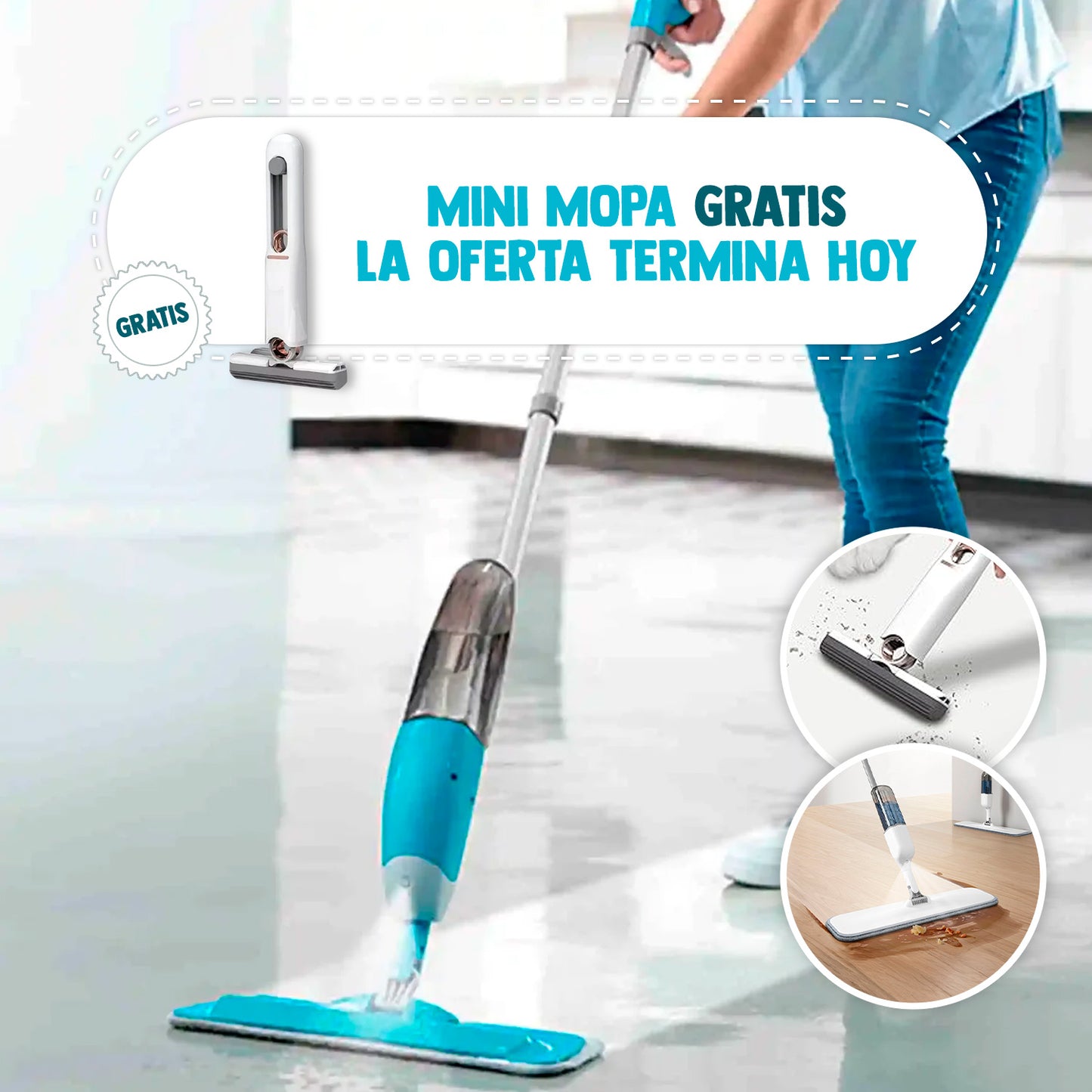 MOPA SPRAY 360° + MINIMOPA DE REGALO